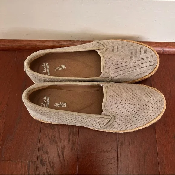 Clarks Azella Theoni Espadrilles Slip-on Suede Shoes Tan Women's 8 M - Picture 2 of 8
